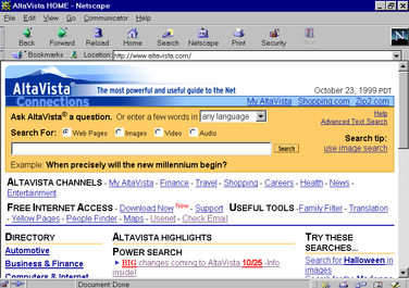 Page of AltaVista